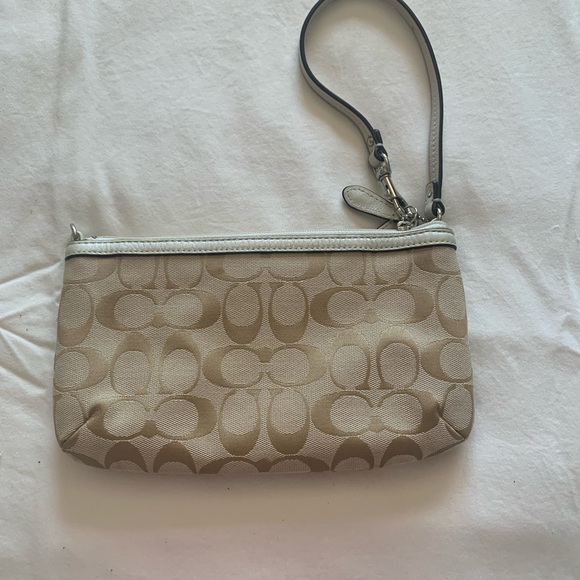 Coach Signature Beige Wristlet Clutch - Picture 2 of 4